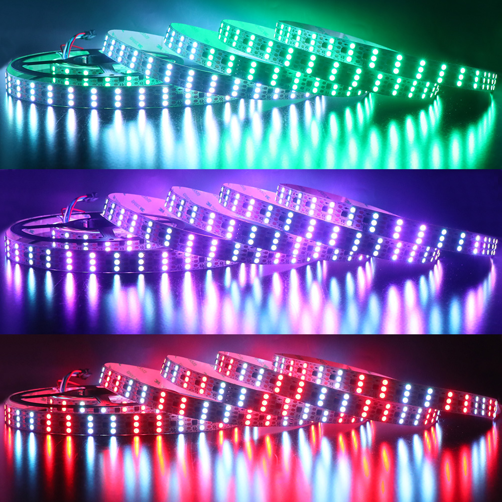 DC12V Triple Row WS2818 Breakpoint Resume High Density 16.4Ft 720LEDs Digital Addressable RGB LED Strip Light DC12V Triple Row WS2818 Breakpoint Resume High Density 16.4Ft 720LEDs Digital Addressable RGB LED Strip Light
